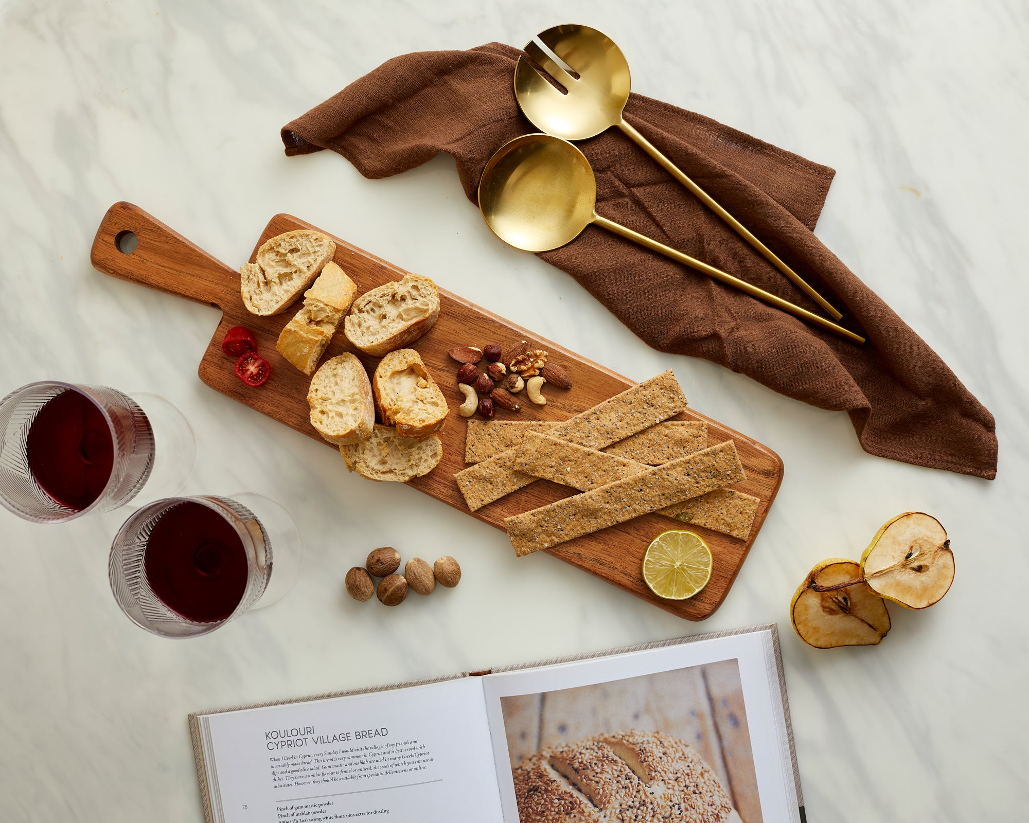 Modern Acacia Wood Cheese Board with Handles What a Host Home